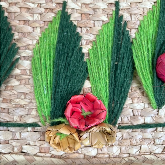 Vintage Rattan Large Beach Bag Woven Utility Grocery Reusable Book Bag Travel - Picture 3 of 10